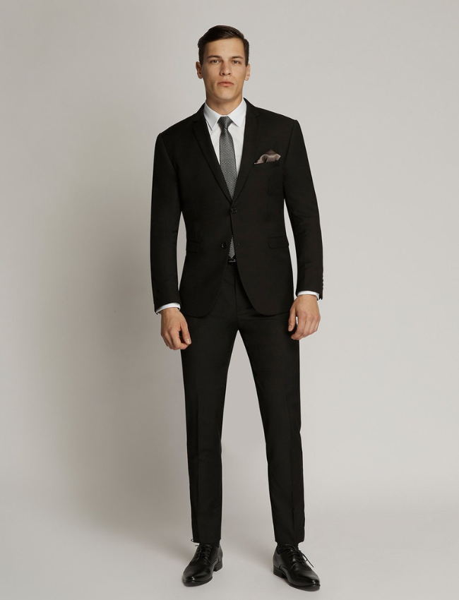 Black 1button Suit – Savio Suits